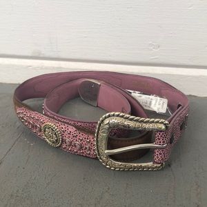 Pink Leather Ariat Belt